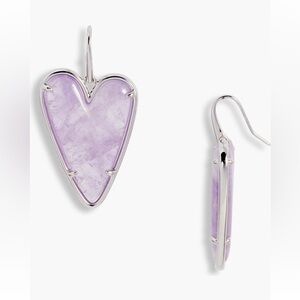 Kendra Scott Ansley Heart Drop Earrings Rhodium Amethyst